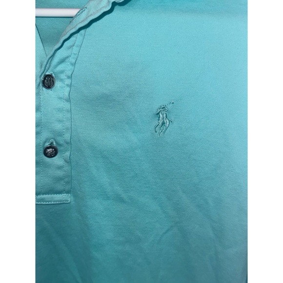 Ralph Lauren Golf Womens Long Sleeve Polo Shirt Aqua Blue Tailored Fit Size M - Picture 3 of 8